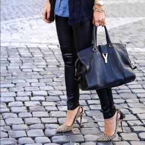 ZARA Tuxedo Vegan Leather Leggings